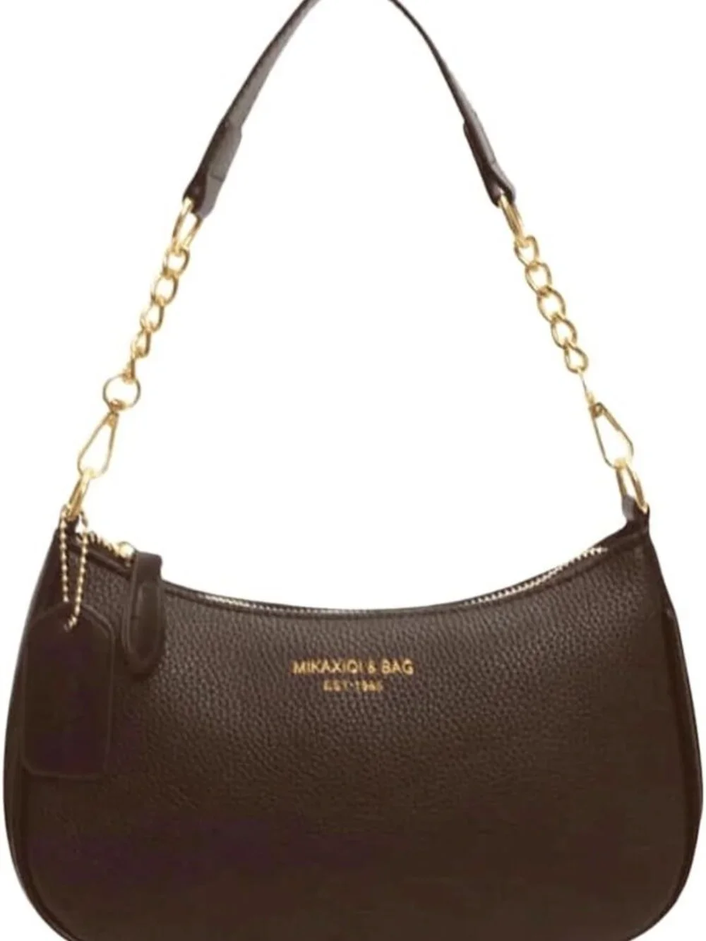 Stylish PU Leather Hobo Shoulder Bag with Gold Chain | Lightweight Zipper Purse